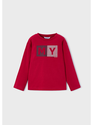 Детска блуза в червен цвят с лого Mayoral