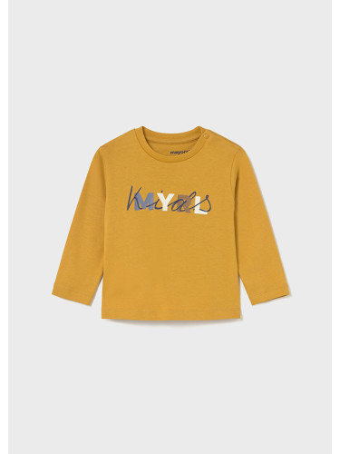 Бебешка блуза в цвят горчица с лого Mayoral