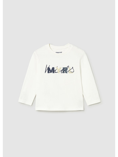 Бебешка блуза в бял цвят с лого Mayoral