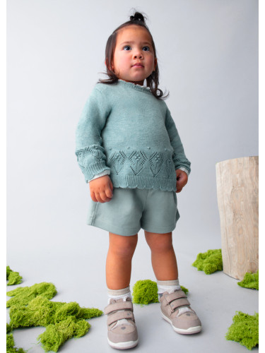 Бебешки плетен пуловер в зелен цвят Mayoral