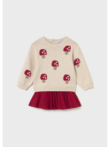 Бебешки плетен комплект от две части в цвят бордо Mayoral