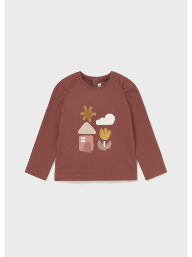 Бебешка блуза в цвят бордо с ефект на ръкавите Mayoral