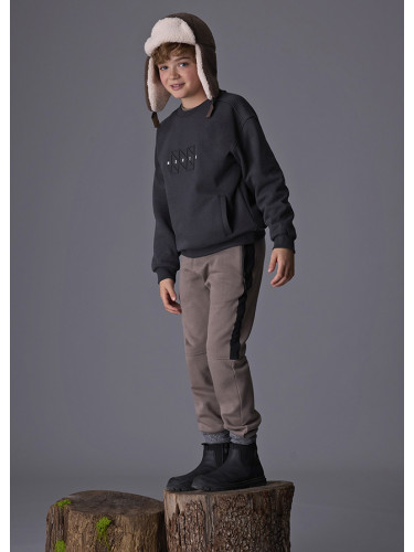 Детско спортно долнище с контрастни ципове в кафяв цвят Mayoral