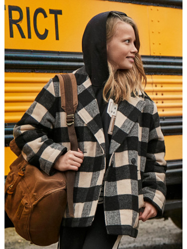 Детско палто каре в черен цвят Mayoral