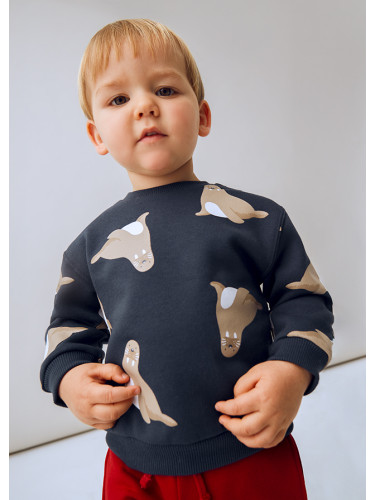 Бебешка блуза в тъмносин цвят с щампа на морж Mayoral
