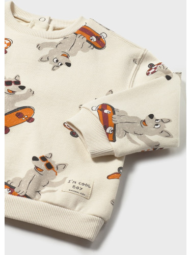 Бебешка блуза във ванилов цвят с щампа кучета Mayoral