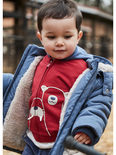 Бебешки суитшърт в червен цвят с щампа мече и морж Mayoral