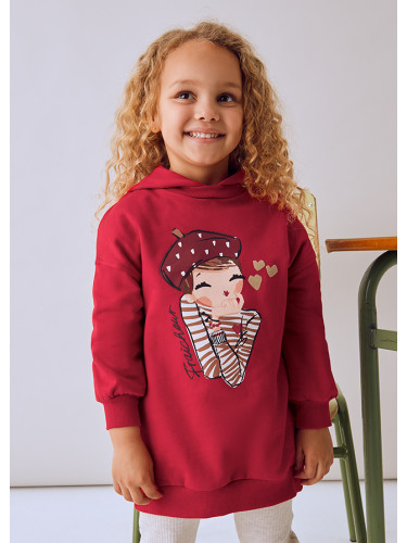 Детска спортна рокля с качулка в червен цвят Mayoral