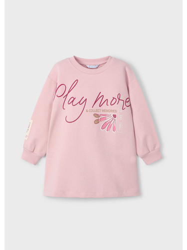 Детска спортна рокля в светлорозов цвят с лого Mayoral