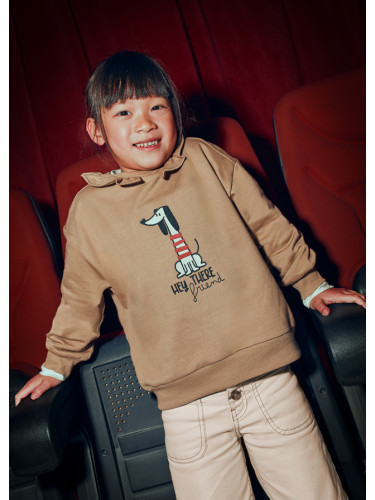 Детски суитшърт в кафяв цвят с бродирано кученце Mayoral