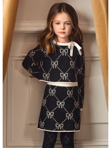 Детски комплект от блуза с дълъг ръкав и пола в черен цвят Abel and Lula