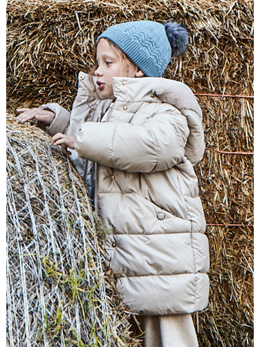 Детско зимно яке в бежов цвят с качулка Mayoral