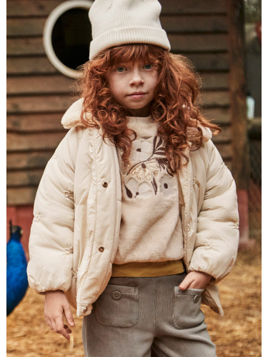 Обемно детско зимно яке в бежов цвят Mayoral