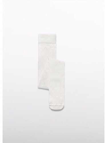 Детски плътен чорапогащник в цвят екрю Abel and Lula