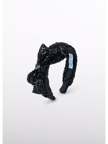 Детска пайетена диадема с панделка в черен цвят Abel and Lula