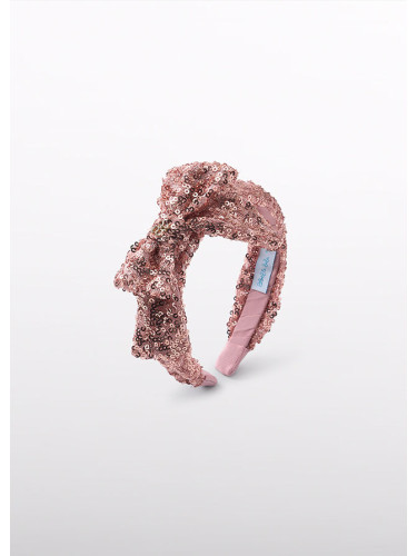 Детска пайетена диадема с панделка в розов цвят Abel and Lula