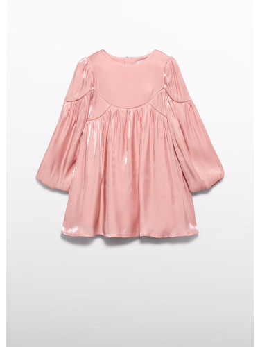 Детска рокля със сатенени ръкави в розов цвят Abel and Lula