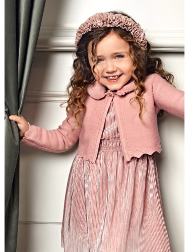 Детска жилетка от плетиво с пухкава яка Abel and Lula