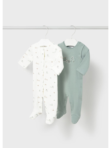 Комплект от два гащеризона в зелен цвят с животни Mayoral