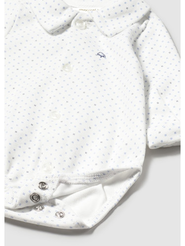 Официална бебешка боди риза в екрю на сини точки  Mayoral