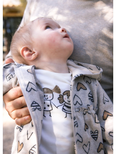 Бебешки сет от три части в кафяв цвят със сърца Mayoral