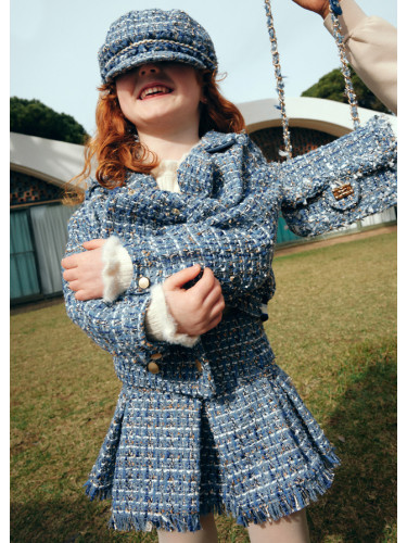 Детска пола букле в син цвят Abel and Lula