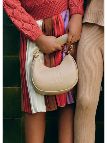 Детска кожена чанта в бежов цвят Abel and Lula