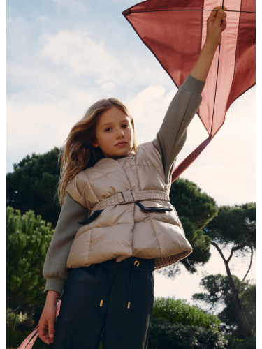 Детски ватиран елек в бежов цвят Abel and Lula