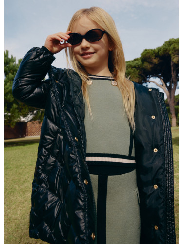 Дълга ватирана шуба в черен цвят Abel and Lula