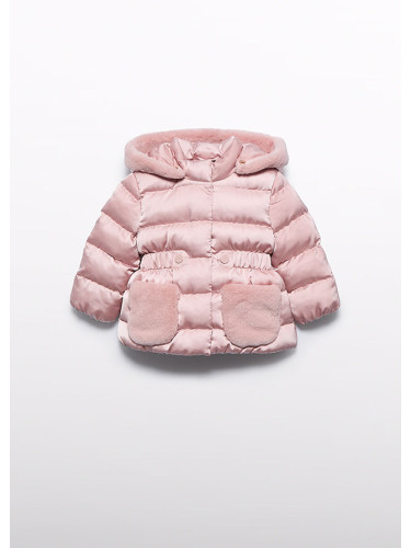 Сатинирана шуба в бледорозов цвят Abel and Lula