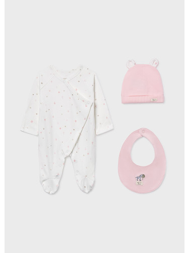 Комплект от три части с гащеризон с дълъг ръкав в розов цвят  Mayoral