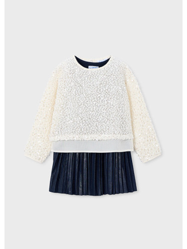 Пайетена рокля с подплата в тъмносин цвят Mayoral