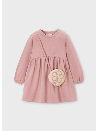 Детска рокля в розов цвят и аксесоар чанта Mayoral
