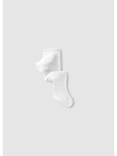 Бебешки плътен чорапогащник в бял цвят Mayoral