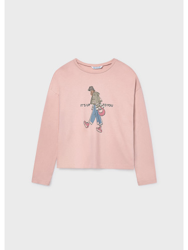 Детска блуза в розов цвят с щампа Mayoral