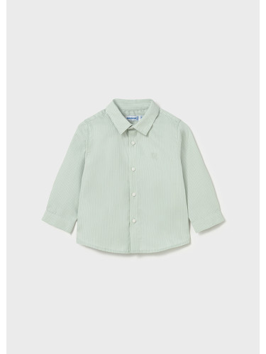 Бебешка риза с дълъг ръкав в светлозелен цвят на райе  Mayoral