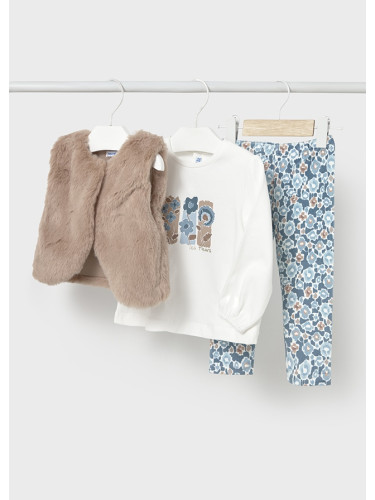 Бебешки комплект от три части в син цвят с елек Mayoral