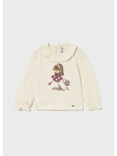 Бебешка блуза в бежов цвят с щампа момиче Mayoral