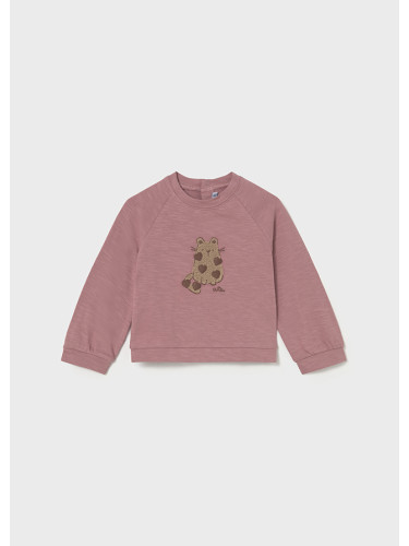 Блуза с дълъг ръкав в цвят розов с коте Mayoral