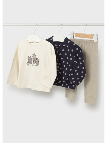 Комплект от три части в бежов цвят с жилетка Mayoral