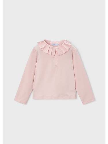 Детска блуза с яка в цвят пудра Mayoral