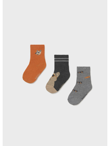 Бебешки комплект от три чифта чорапи в оранжев цвят Mayoral