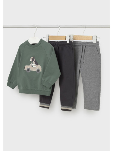 Бебешки комплект от три части в тъмнозелен цвят Mayoral