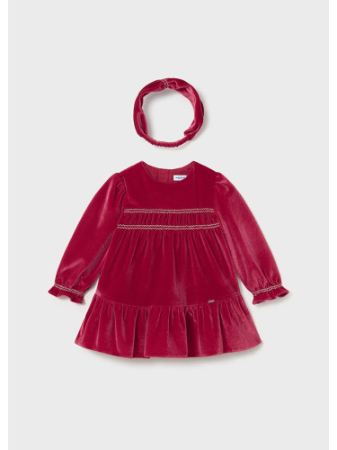 Бебешка рокля от кадифе в червен цвят Mayoral