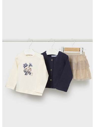 Комплект от три части с тюлена пола в бежов цвят Mayoral