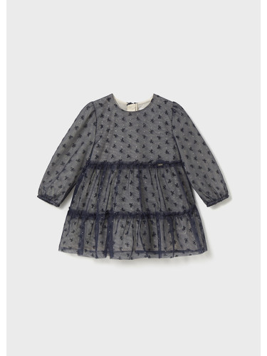 Бебешка зимна рокля с тюл в тъмносин цвят Mayoral