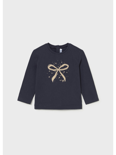 Бебешка блуза с дълъг ръкав в черен цвят с панделка Mayoral