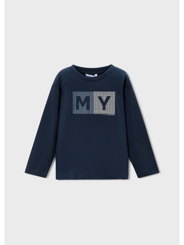 Детска блуза в тъмно син цвят с лого Mayoral