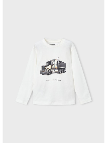 Детска блуза в бял цвят с щампа Mayoral