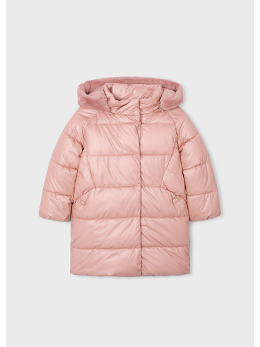 Детско зимно яке в розов цвят с качулка Mayoral